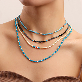 Sweet and Simple Beaded Choker Necklace for Women - French Style Jewelry with Cute Charm Pendant