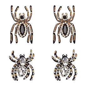 4 шт. 2 стили аппликаций в форме паука, аппликации ручной работы из ткани, бисера и страз, костюм шляпа сумка украшение аксессуары