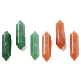 Заостренные бусины с двойным концом из натурального авантюрина, граненый пуля