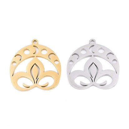 304 подвески из нержавеющей стали, талисман лотоса с фазами луны