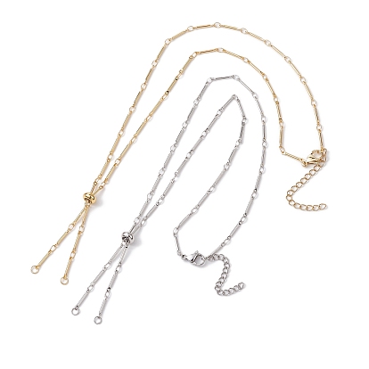 Изготовление ожерелья из латуни, с цепочками из звеньев и скользящими бусинами