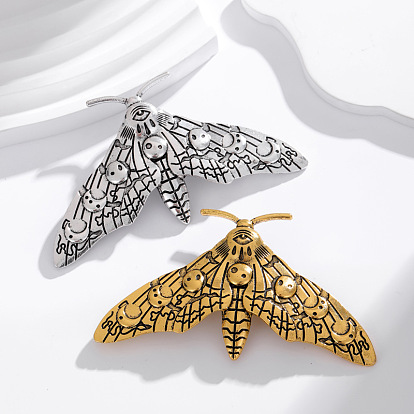 Брошь-булавка из сплава с изображением моли в виде фазы луны, Значок в виде насекомого из сплава в тибетском стиле для рюкзака