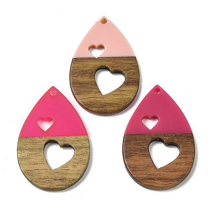Подвески из смолы и ореха, слеза с ушами, подарок на День святого Валентина
