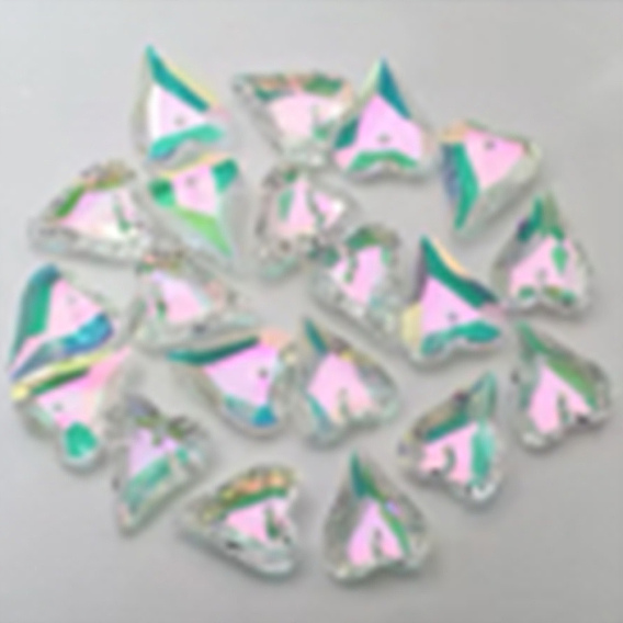 Гальваническим подвески стекла, сердце прелести, с покрытием на задной стороне, граненые