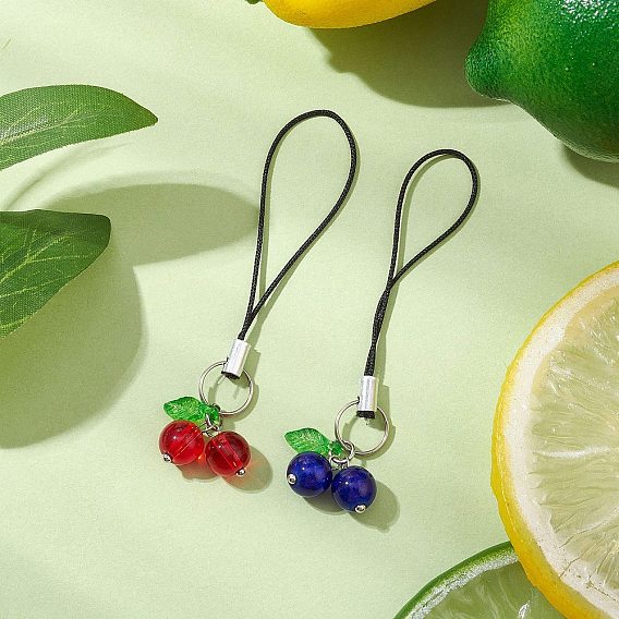Cherry Glass & Acrylic Mobile Straps, Mobile Accesoories