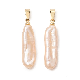 Подвески из натурального барочного жемчуга кеши, подвески-палочки с 201 защелкивающимися креплениями из нержавеющей стали, старинный белый