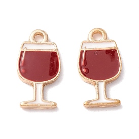 Colgantes de la aleación del esmalte, forma de copa de vino tinto, dorado