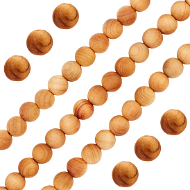 3 нити из натуральных древесных бусин, круглые