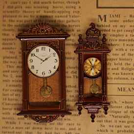 Wooden Miniature Wall Clock, Dollhouse Furniture for Dollhouse Decor