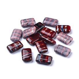 Czech Glass Beads, Retro Style, Rectangle