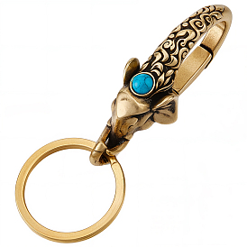 Застежки-карабин из синтетической латуни слоновьего цвета, с раздельными брелоками