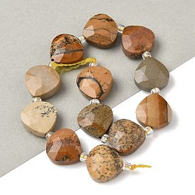 Естественного изображения яшмы бисер нитей, слеза, граненые, с бисером