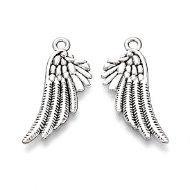 Сплавочные подвески тибетского стиля, крылатые прелести, без кадмия и без свинца