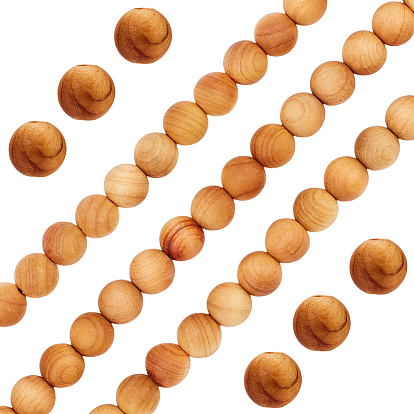 3 нити из натуральных древесных бусин, круглые