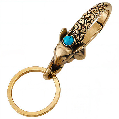 Застежки-карабин из синтетической латуни слоновьего цвета, с раздельными брелоками