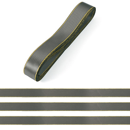 5м полиэстеровая атласная лента с золотой каймой