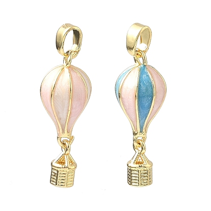 Подвески в виде воздушных шаров из латуни с эмалью, реальный 18 k позолоченный