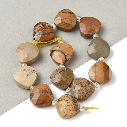 Естественного изображения яшмы бисер нитей, слеза, граненые, с бисером