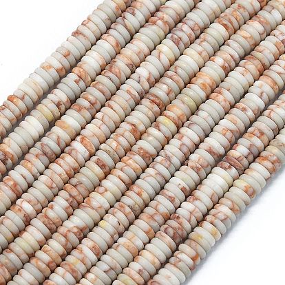 Нити из матового натурального сетчатого камня, рондель