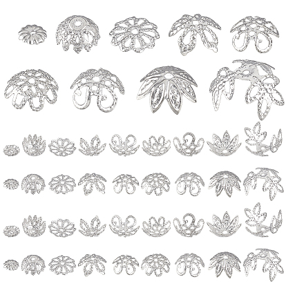 675 шт. 9 стили железные колпачки для бусин, цветок