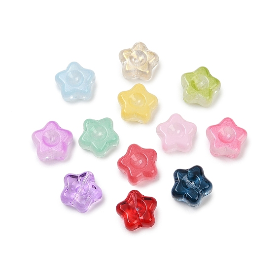 Прозрачные стеклянные бусины, звезда, спекающийся лак