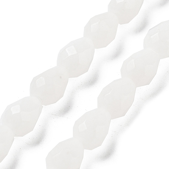 Бусины из натурального белого нефрита, Грановитая Teardrop