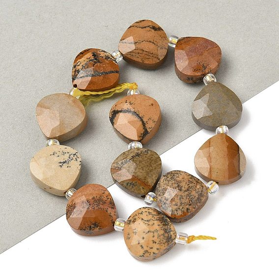 Естественного изображения яшмы бисер нитей, слеза, граненые, с бисером