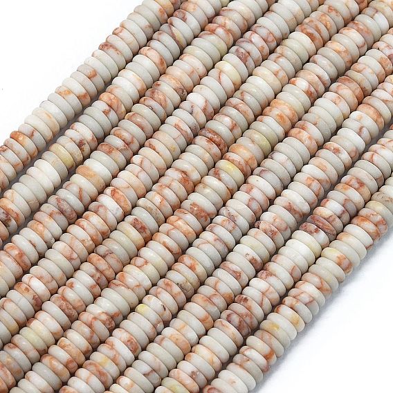 Нити из матового натурального сетчатого камня, рондель