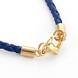 Braided Leather Cord Bracelet Making, with 304 Stainless Steel Lobster Claw Clasps
