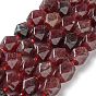 Natural Strawberry Quartz Beads Strands, with Seed Beads, Faceted, Rhombus