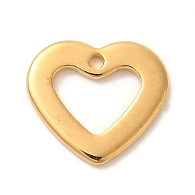 Ion Plating(IP) 304 Stainless Steel Charms, Heart Charm