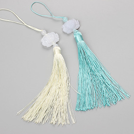 Hanfu accessories waist pendant imitation white jade lotus tassel tassel fan pendant flute flute press lapel tassel hanging tassel