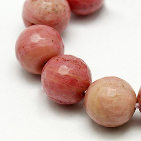 Perlas naturales rhodonite hebras, Grado A, facetados, rondo