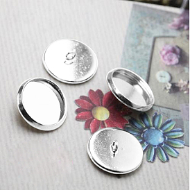 Латуни кулон кабошон настройки, плоско-круглые