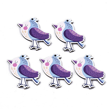 Pendentifs en tilleul imprimé, oiseau