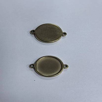 304 supports de connecteur de cabochon en acier inoxydable, plat rond, placage ionique (ip)