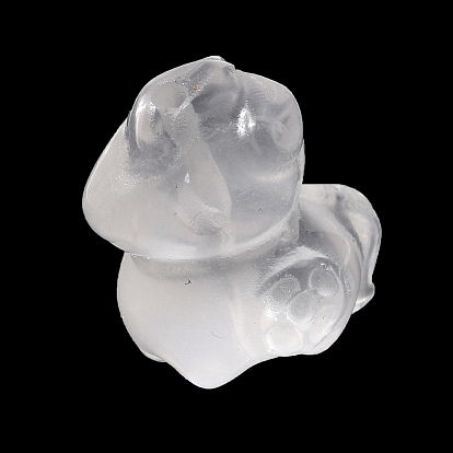 Резные бусины из натурального кварцевого кристалла, горного хрусталя, лошадь с монетой