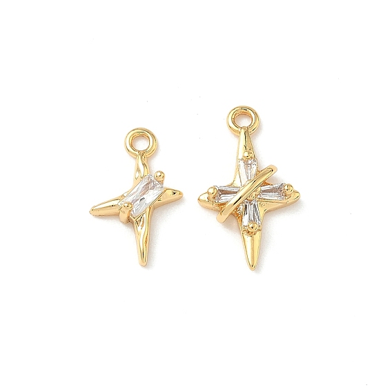 Латунные микро проложить кубического циркония подвески, звезды прелести, без никеля 