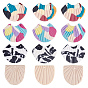 12Pcs 4 Style Handmade Polymer Clay Connectors Charms, Polygon & Half Oval