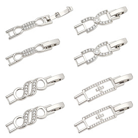 8 шт. 4 стили застежки для часов с бантом, латунь, прозрачный кубический цирконий, без кадмия и без свинца, долговечный