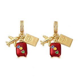 Латунные микро проложить кубического циркония подвески, багаж в самолете, с эмалью, без кадмия и без свинца, стойки покрытие, долговечный