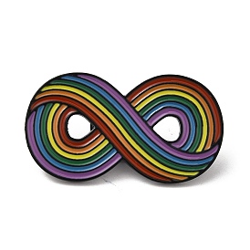 Infinity Rainbow Zinc Alloy Enamel Brooch, for Backpack Clothes