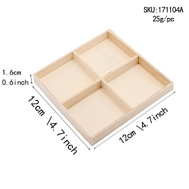 Boîtes de rangement en bois, avec 4 composants, carrée