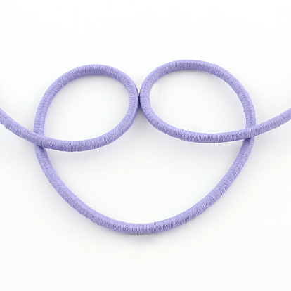 Round Elastic Cord, with Fibre Outside and Rubber Inside, 3mm, about 98.42 yards(90m)/bundle