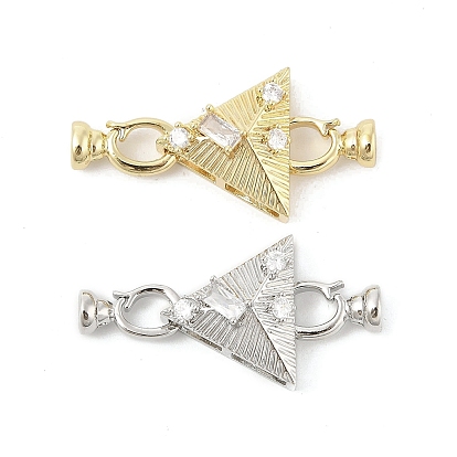 Латунное микропейв, прозрачный кубический цирконий, складные застежки, без кадмия, без никеля и без свинца, треугольные