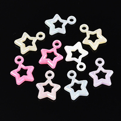 Пластиковые подвески, звезда очарование, имитация желе, с покрытием AB цвета