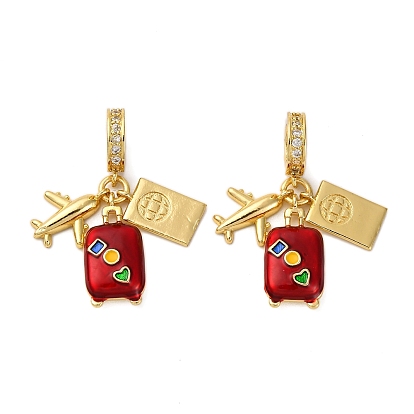 Латунные микро проложить кубического циркония подвески, багаж в самолете, с эмалью, без кадмия и без свинца, стойки покрытие, долговечный