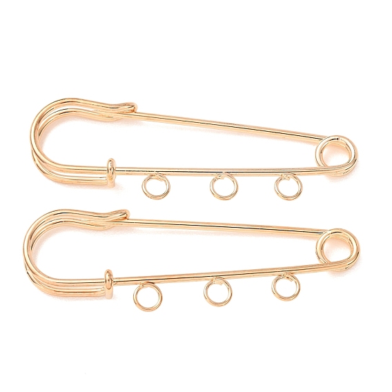 Iron Brooch Findings, 3-Holes Kilt Pins for Lapel Pins Makings