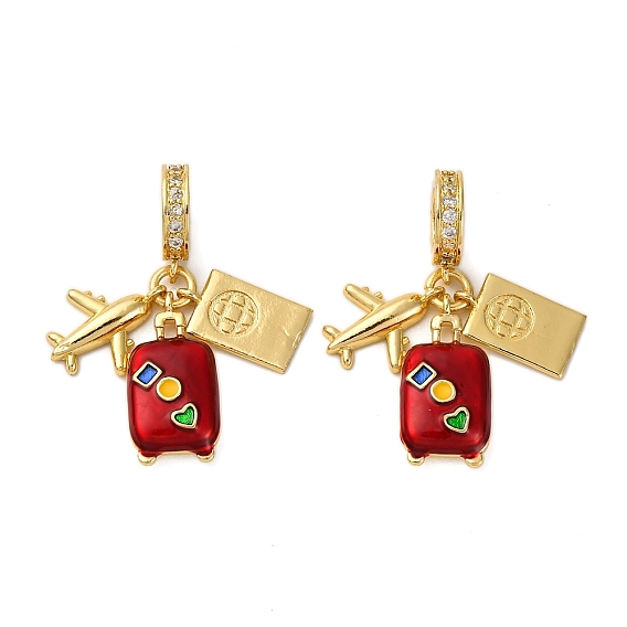 Латунные микро проложить кубического циркония подвески, багаж в самолете, с эмалью, без кадмия и без свинца, стойки покрытие, долговечный