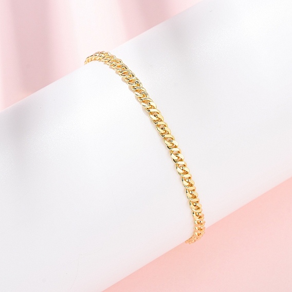 Браслеты-цепочки из латуни для женщин, долговечный, стойки покрытие, без кадмия и без свинца